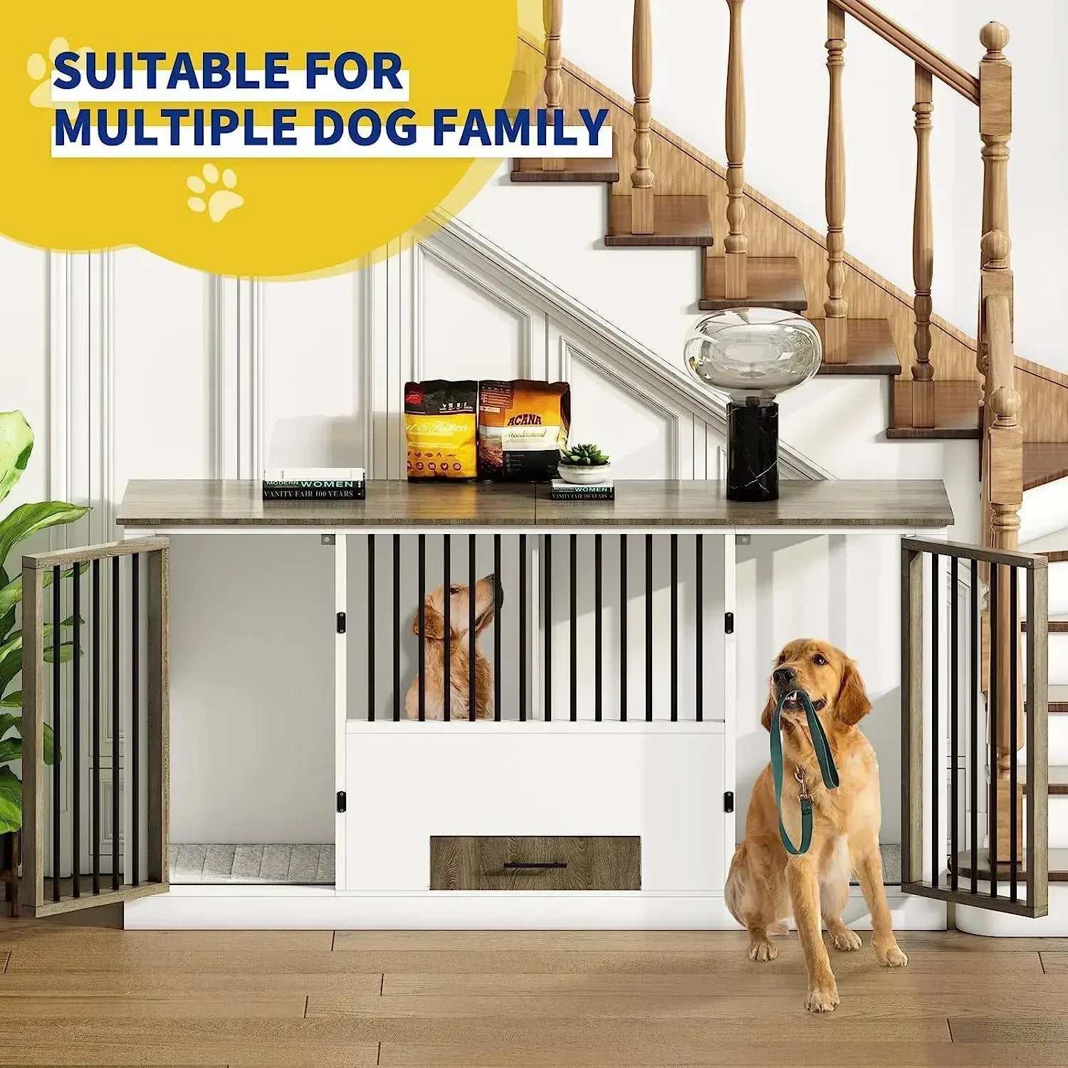 Sofa Side Several Pet Kennel Cabinets Integrated Cabinet Locker Steel And Wood Panel Furniture Type Dog Cage Indoor Kennel