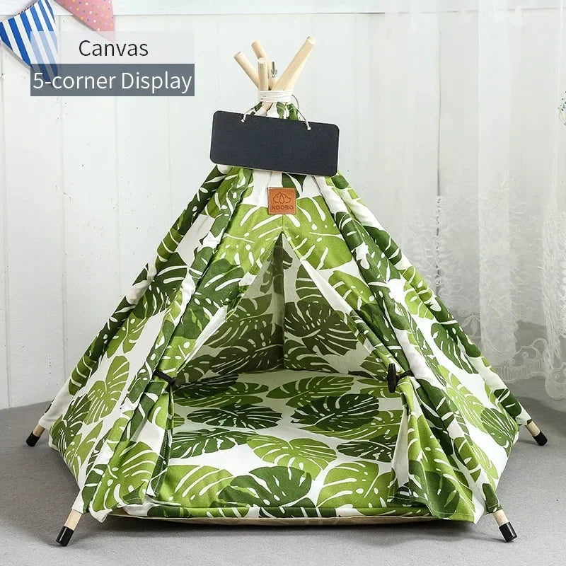 Outdoor Indoor Pet Tent Portable Removable Washable Dog House with Thick Cushion Anti-Slip Base Ideal for Small To Medium Cats