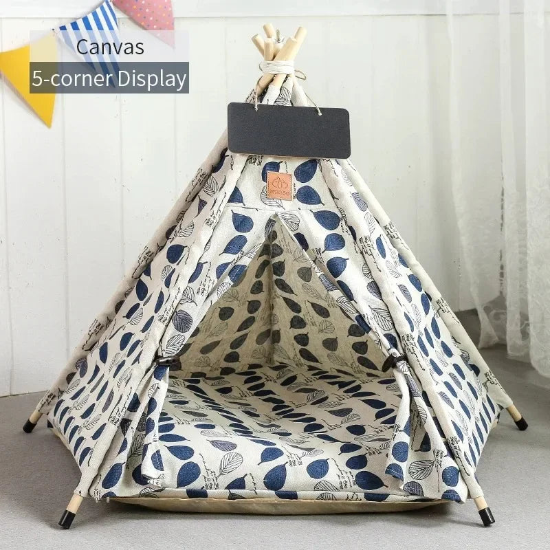 Outdoor Indoor Pet Tent Portable Removable Washable Dog House with Thick Cushion Anti-Slip Base Ideal for Small To Medium Cats