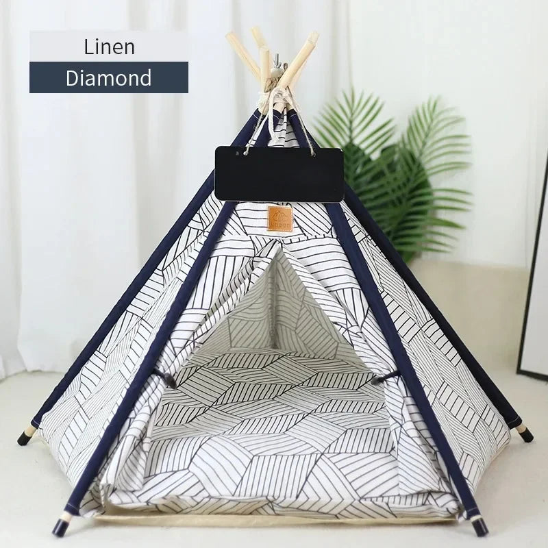 Outdoor Indoor Pet Tent Portable Removable Washable Dog House with Thick Cushion Anti-Slip Base Ideal for Small To Medium Cats