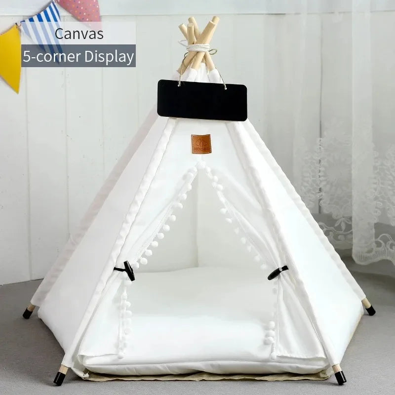 Outdoor Indoor Pet Tent Portable Removable Washable Dog House with Thick Cushion Anti-Slip Base Ideal for Small To Medium Cats