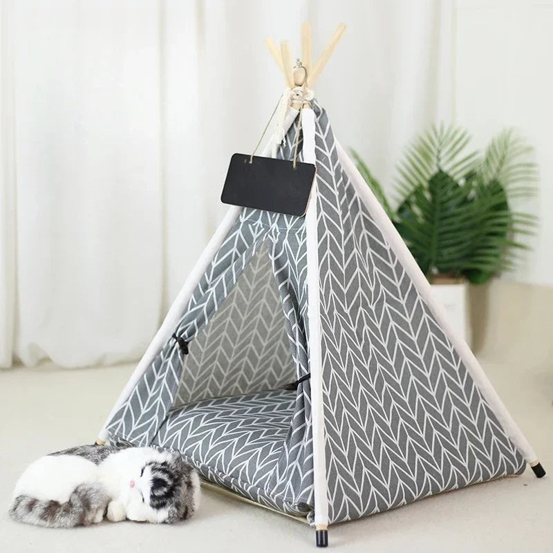 Outdoor Indoor Pet Tent Portable Removable Washable Dog House with Thick Cushion Anti-Slip Base Ideal for Small To Medium Cats