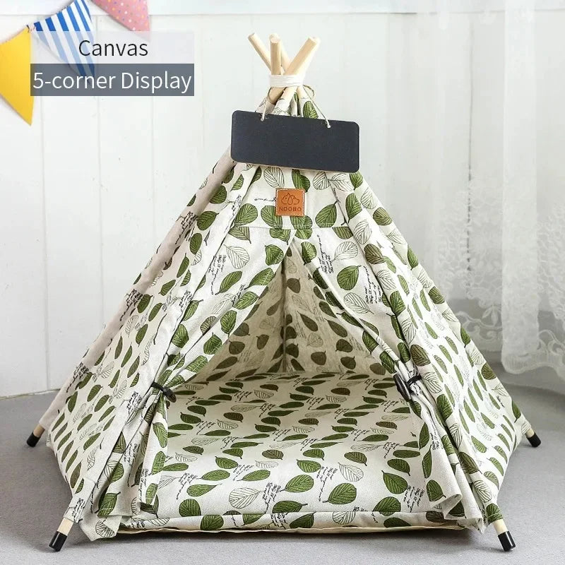 Outdoor Indoor Pet Tent Portable Removable Washable Dog House with Thick Cushion Anti-Slip Base Ideal for Small To Medium Cats