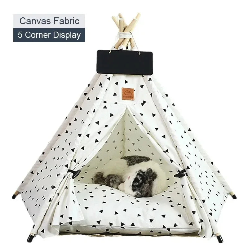 Outdoor Indoor Pet Tent Portable Removable Washable Dog House with Thick Cushion Anti-Slip Base Ideal for Small To Medium Cats