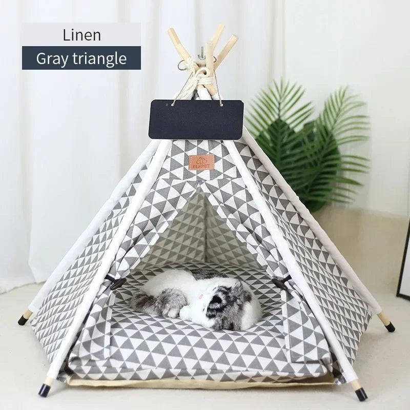 Outdoor Indoor Pet Tent Portable Removable Washable Dog House with Thick Cushion Anti-Slip Base Ideal for Small To Medium Cats
