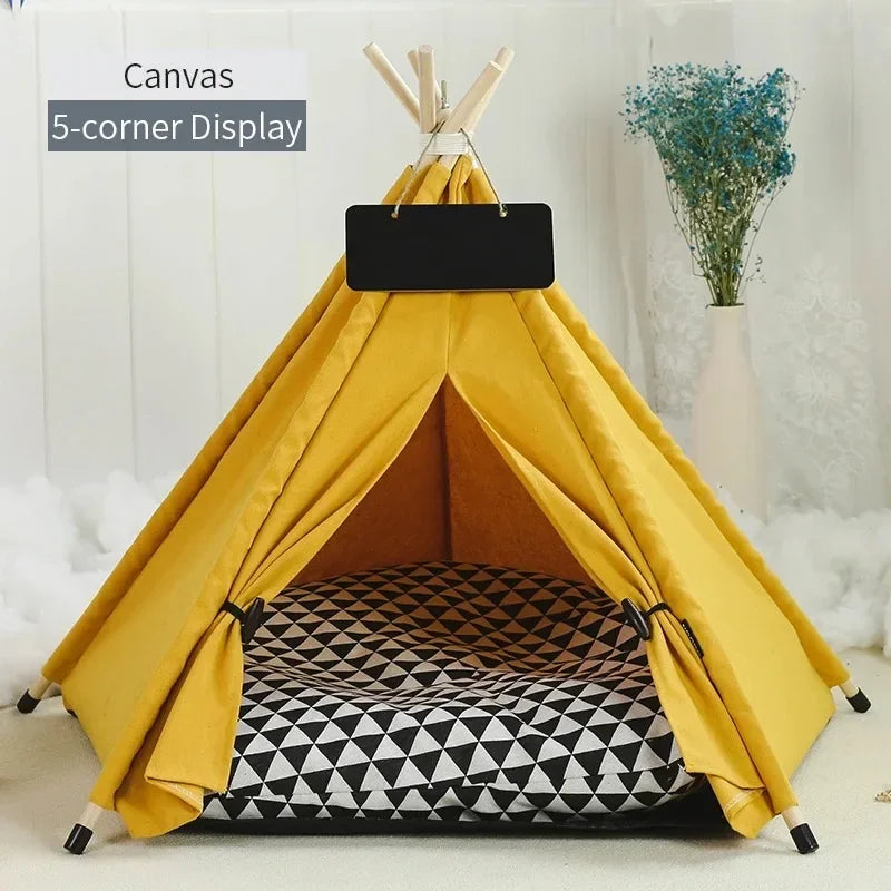 Outdoor Indoor Pet Tent Portable Removable Washable Dog House with Thick Cushion Anti-Slip Base Ideal for Small To Medium Cats