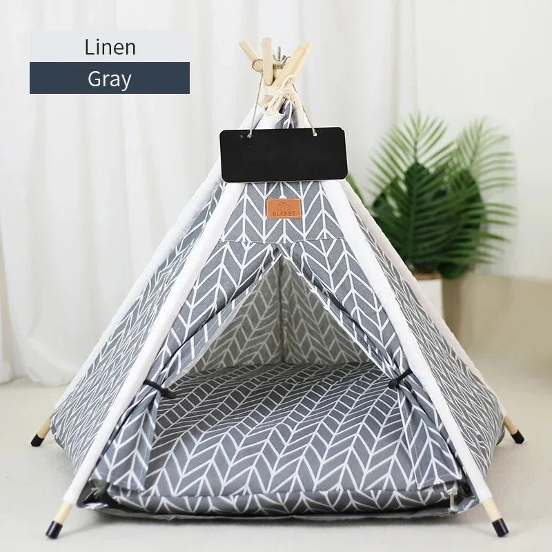 Outdoor Indoor Pet Tent Portable Removable Washable Dog House with Thick Cushion Anti-Slip Base Ideal for Small To Medium Cats