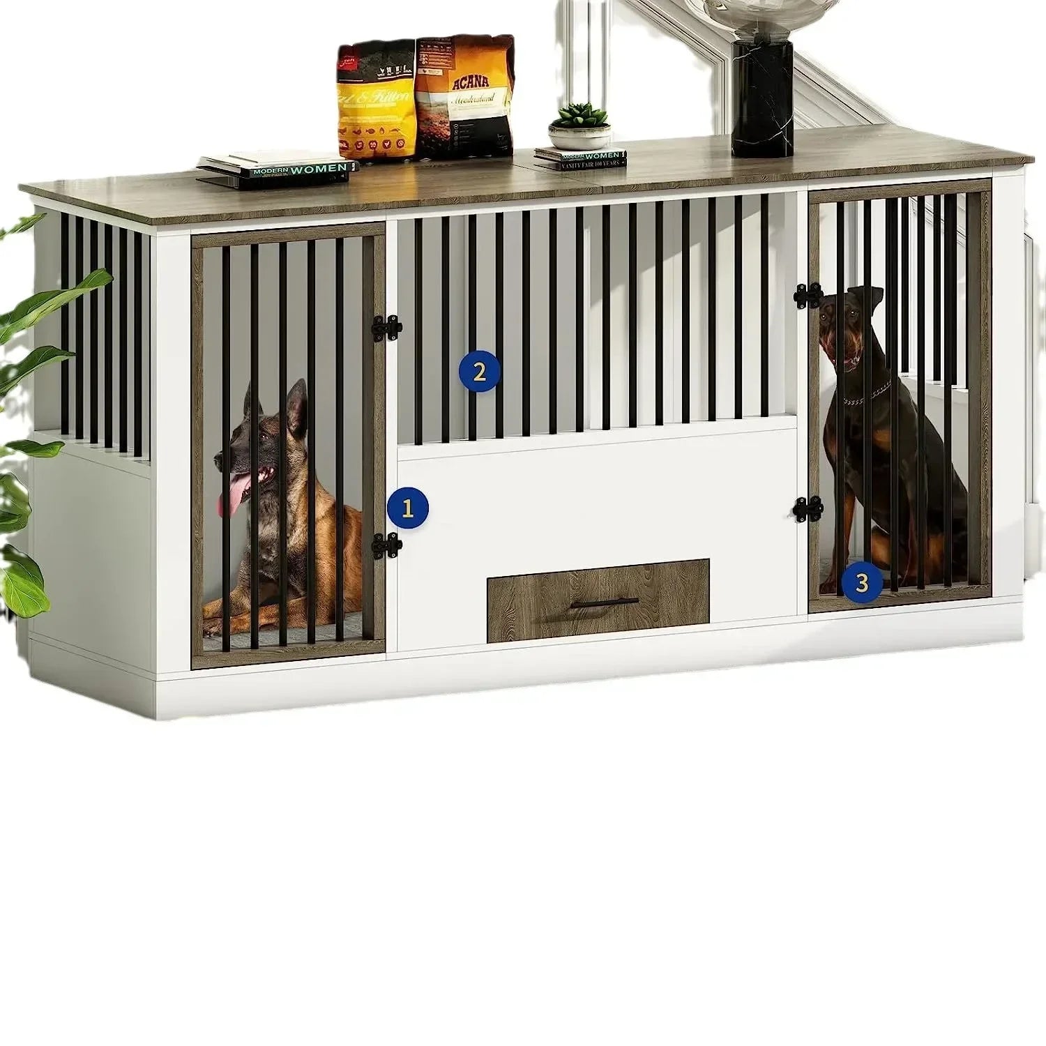 Sofa Side Several Pet Kennel Cabinets Integrated Cabinet Locker Steel And Wood Panel Furniture Type Dog Cage Indoor Kennel